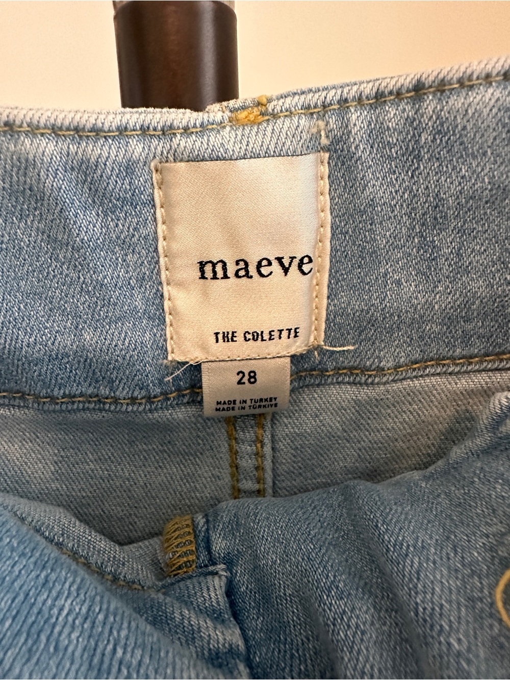 Anthropologie Maeve Colette Light Blue Wide-Leg Jeans with Sparkle Detail - Picture 2 of 8